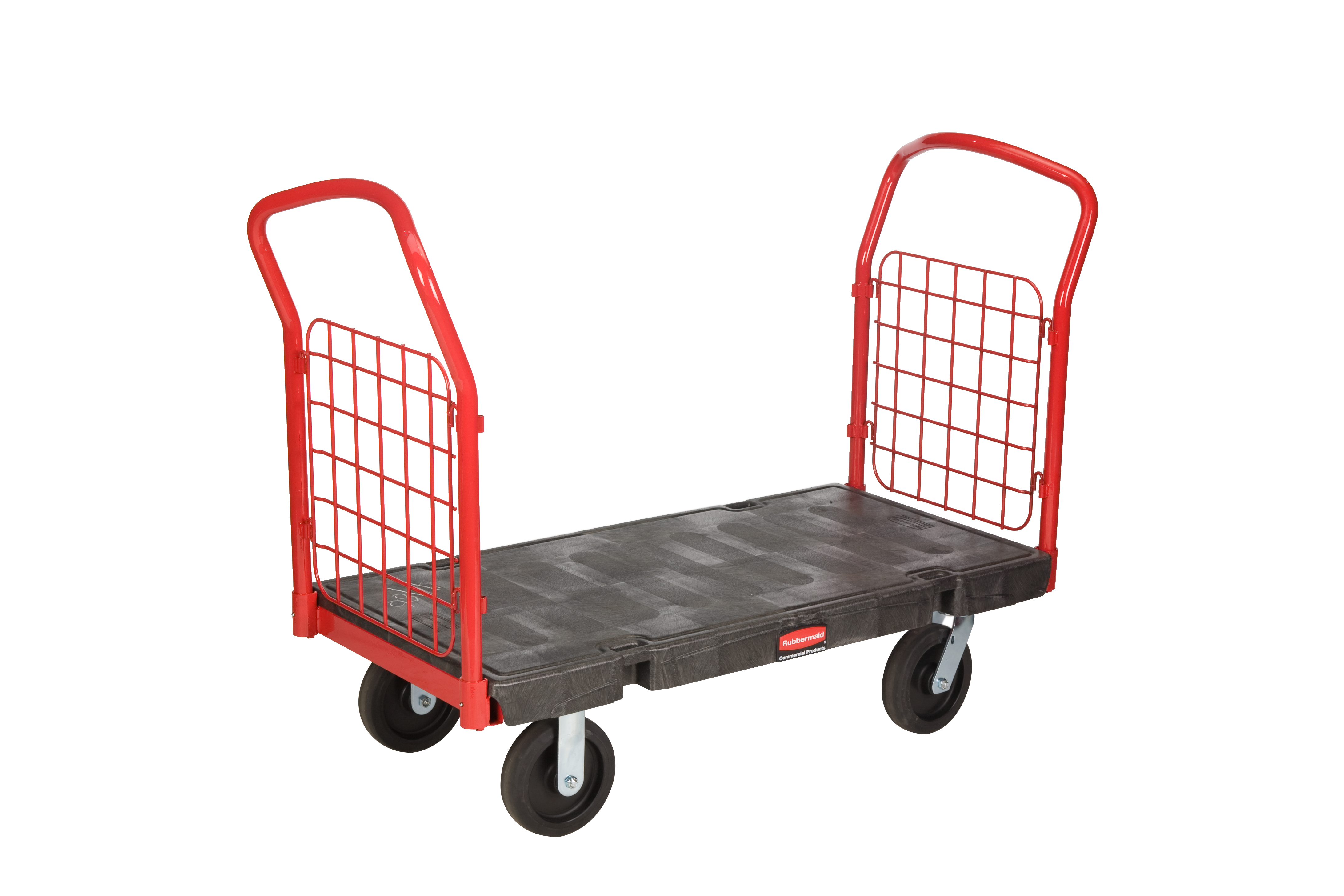 乐柏美商务用品侧板平台推车配备20cm TPR脚轮，承重能力达907kg。轻松应对大型、重型或超尺寸物品的转运需求，广泛适用于从零售补货到建筑工地的多样化场景。