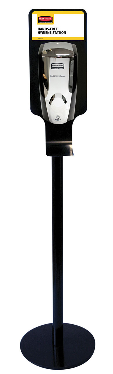 全金属支架搭配加重底座，可独立放置AutoFoam™给皂机或配备LumeCel™技术的AutoFoam™给皂机，在任何场所实现规范手部清洁。