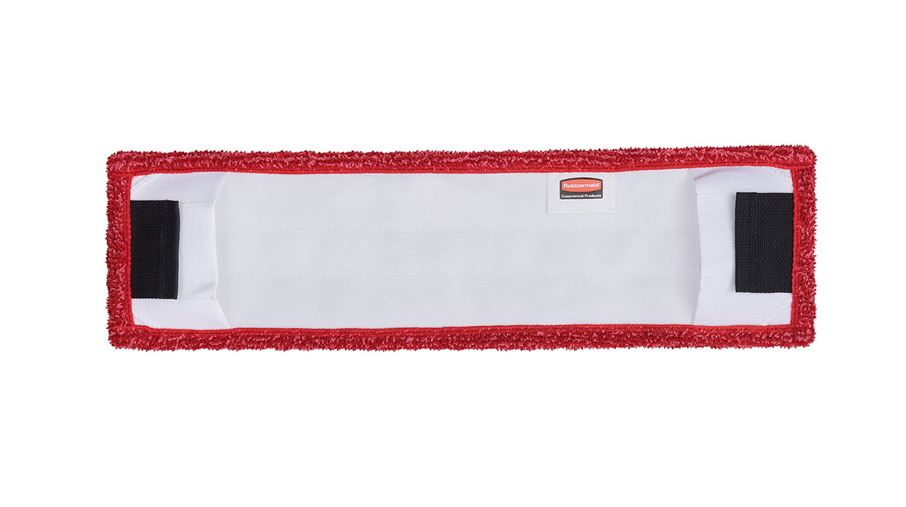 折叠式平板微纤拖布片可有效提升清洁效能，并通过搭扣或插袋两种方式与折叠式平板拖头连接，实现大空间场景下的双模式微纤拖洗操作。