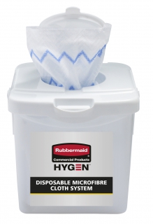 HYGEN™一次性超细纤维布充电桶是该一次性超细纤维系统的组成部分，可一次性有效润湿40块布，并确保达到合适的饱和度。该系统将优质超细纤维与内置擦洗技术相结合，采用一次性使用方式，可防止交叉传播并降低医疗相关感染的风险。