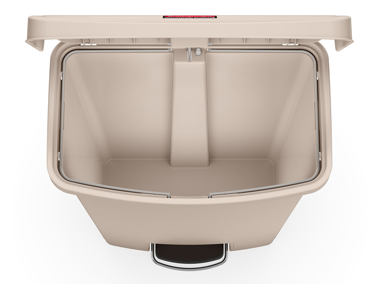 乐柏美商务用品Streamline™前踏式垃圾桶占地面积小，并配备加宽踏板，便于脚部操作，实现无接触废弃物投放。密封度极佳的智能控制盖板配备缓降机构以降低噪音，并配有内嵌铰链防止墙面损伤。为简化维护流程，这款垃圾桶配备垃圾袋固定环，可牢固固定垃圾袋。