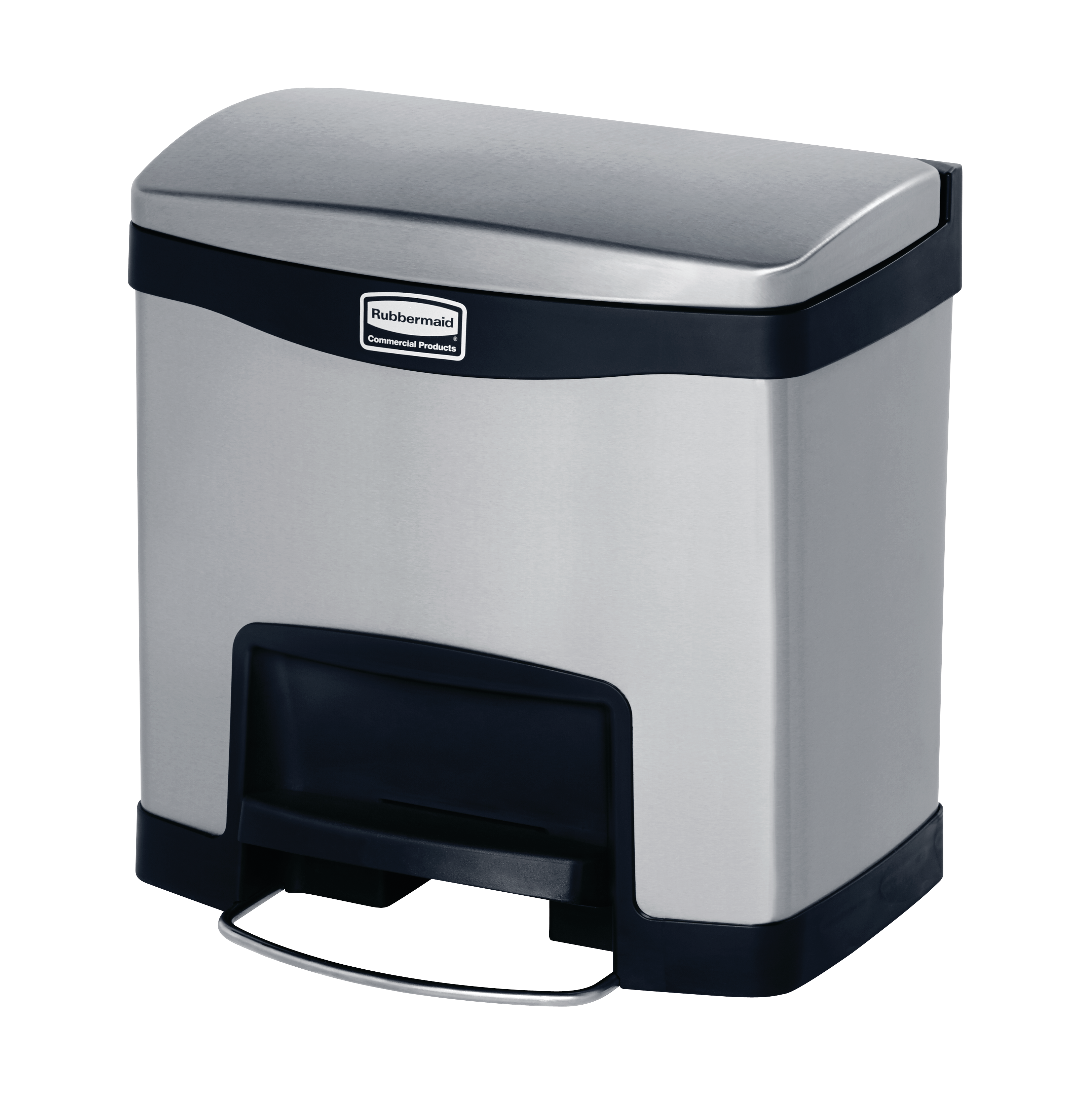 Impressions™前踏式不锈钢踏板式垃圾桶，15L，黑色