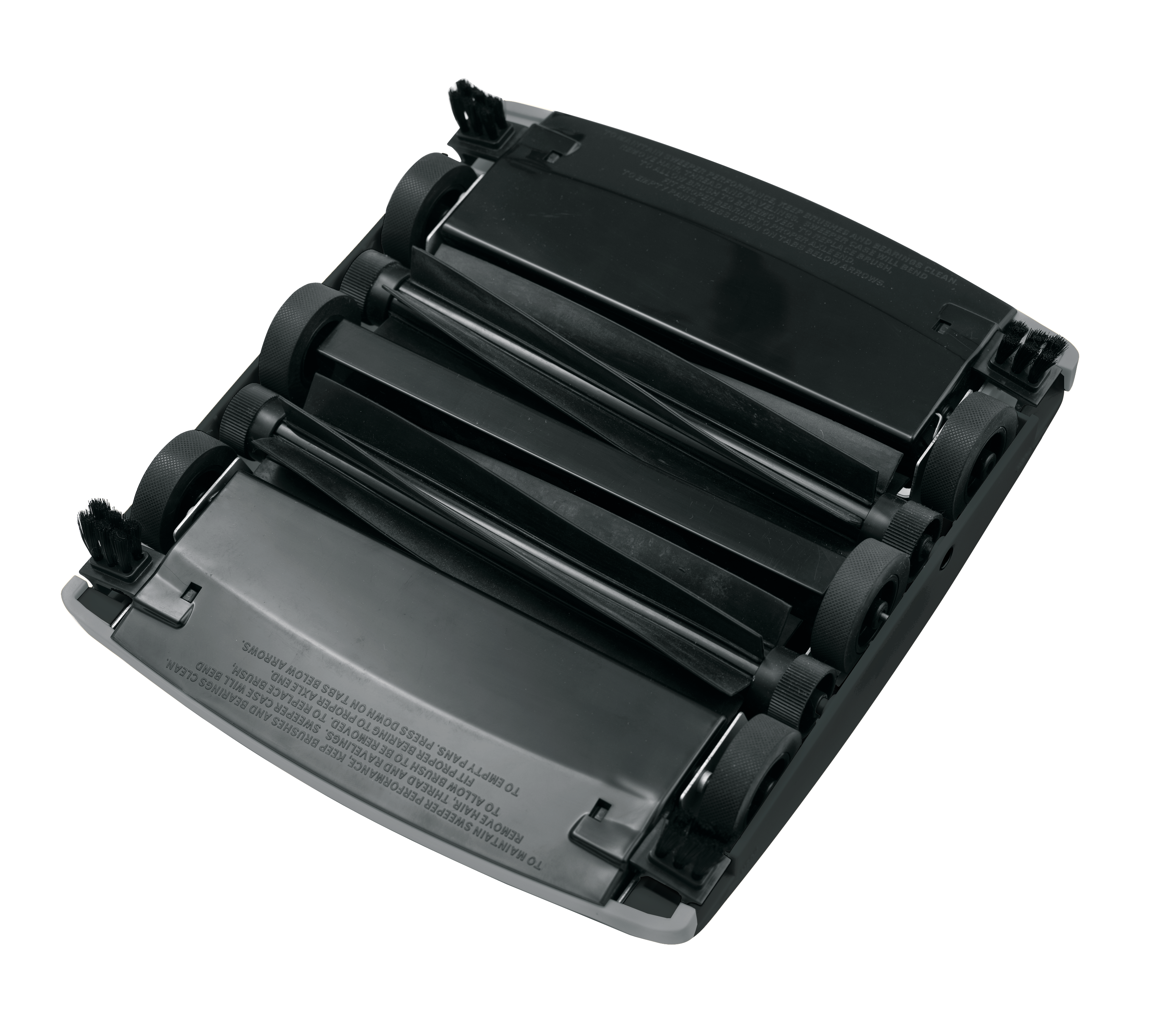 两个搅拌辊提供最大的清洁能力，以收集灰尘、污垢和碎屑。