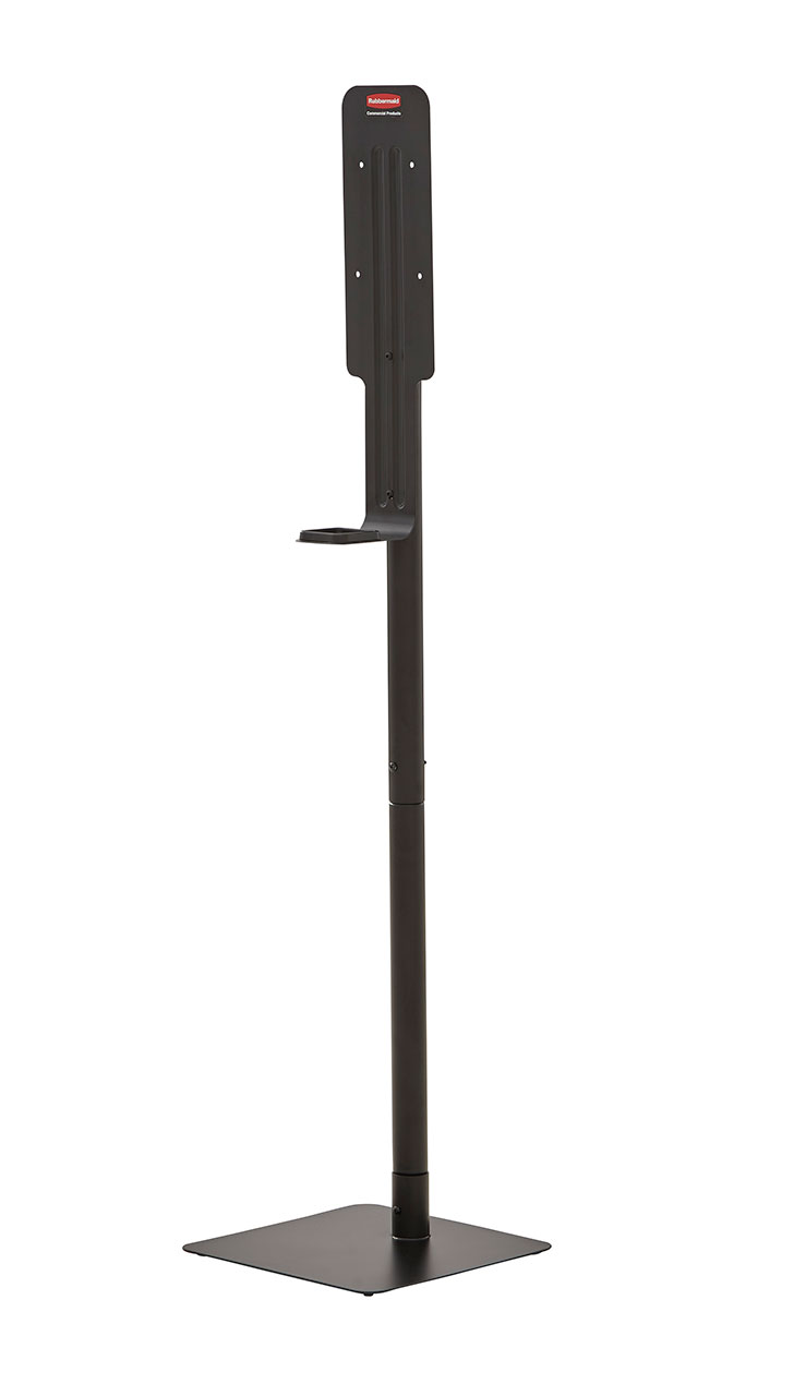 AutoFoam纤巧型给皂机落地支架可将免触式给皂机安装在轻便可移动的支架上，以适应设施不断变化的需求。