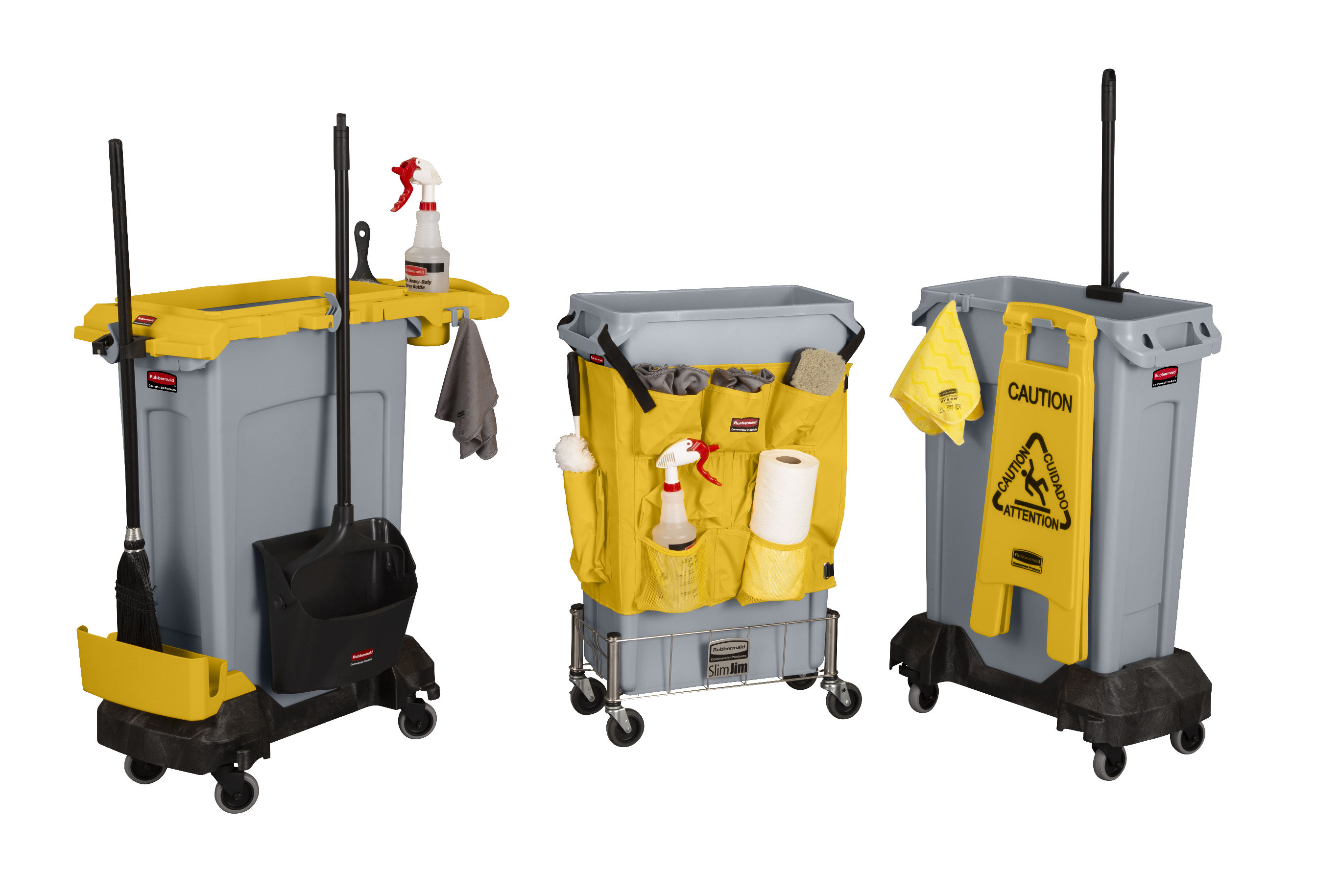 乐柏美商务用品出品的带通风管道的Slim Jim™树脂小车专为Slim Jim™带通风管道垃圾桶而设计，可在各类商业设施中为其提供运输和支持服务。