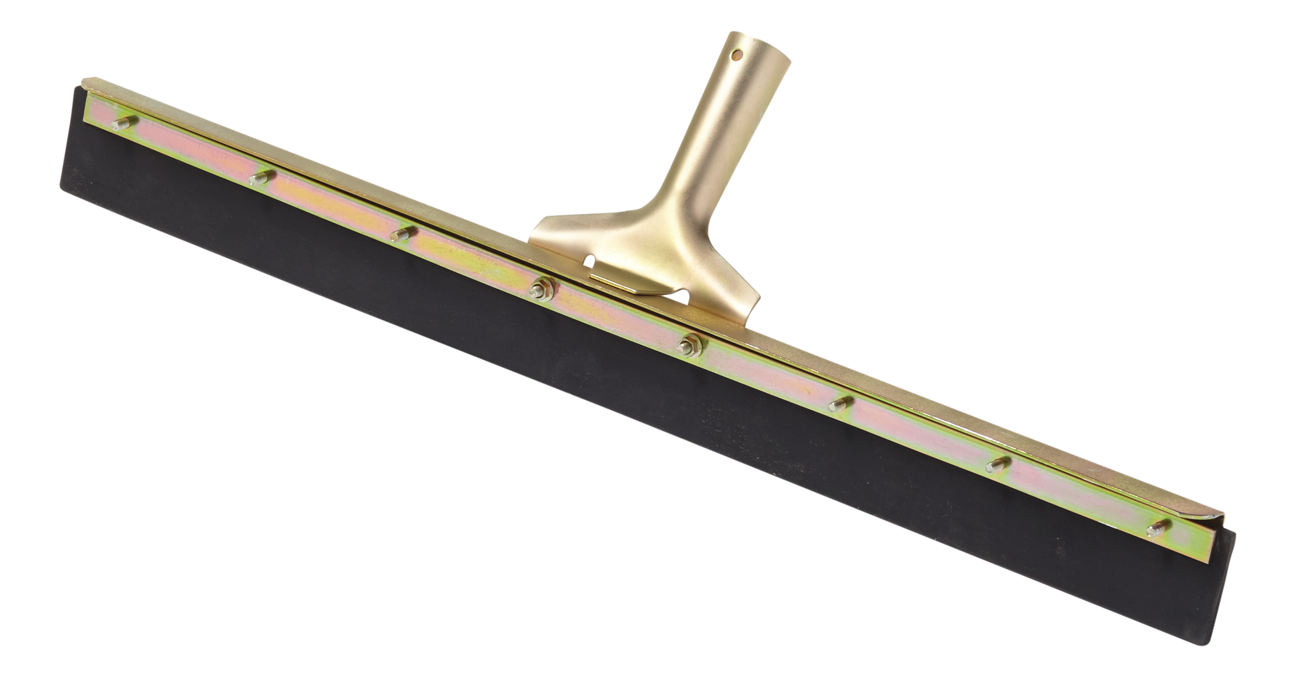 这款直刀片地板刮水胶片配备双橡胶刮水胶片，刮拭无痕，是处理各类工作环境中液体泼洒与顽固污垢的理想选择。刮水胶片可适配标准锥形手柄，总长度为60.96cm。