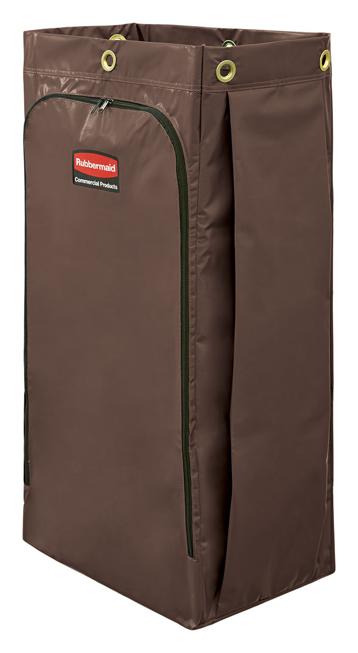 清洁推车专用乙烯基侧拉链配件袋是一款大容量废弃物收集袋，可容纳高达128.7L脏污布草或垃圾，比传统推车袋容量提升20%。