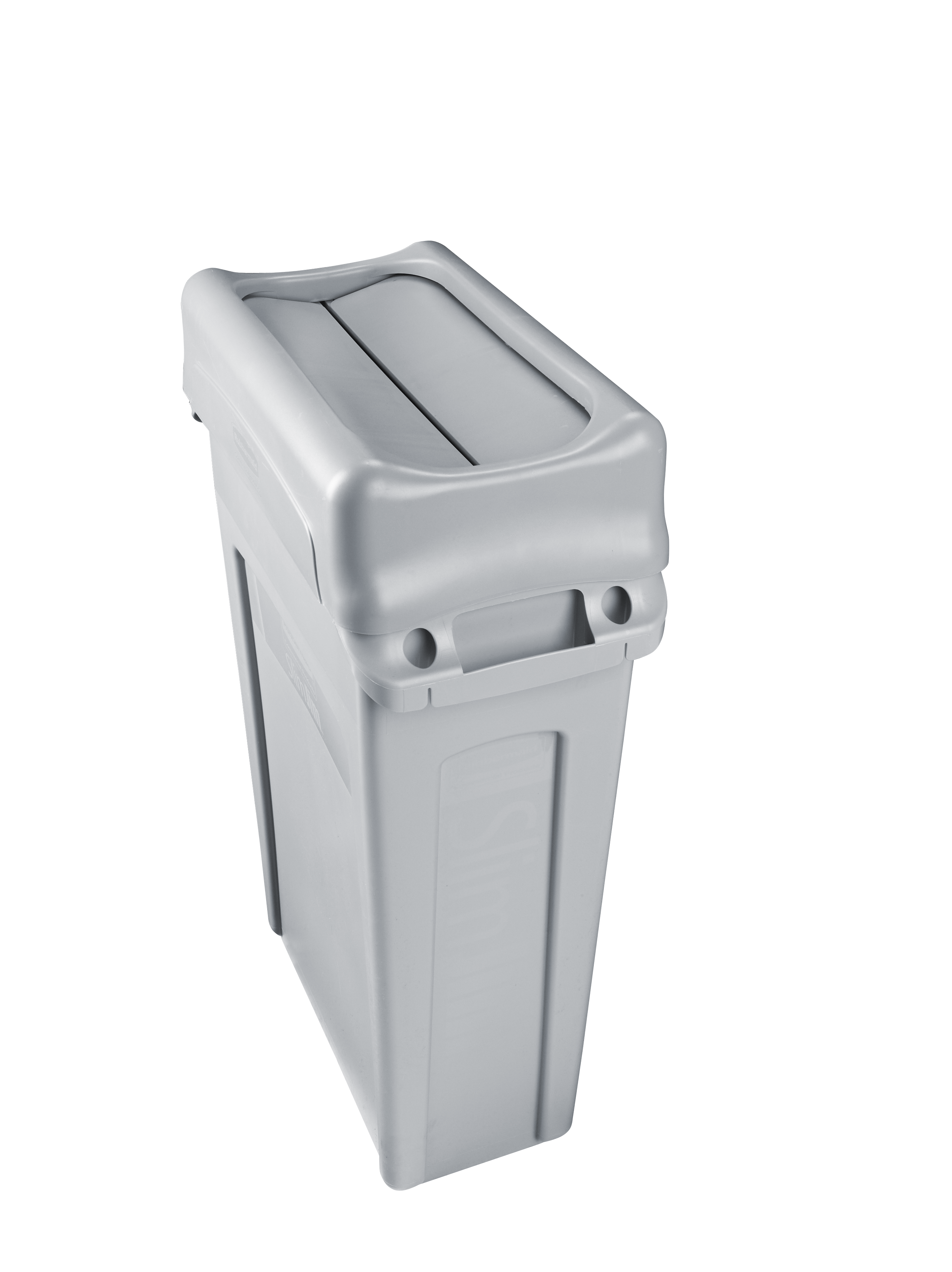 SlimJim®悬吊活门式桶盖有助于推动垃圾分类回收，提升作业效率。翻转式桶盖便于投放垃圾，投放后自动回位，将垃圾隐藏于公众视线之外。桶盖搭配可更换的彩色顶盖，通过颜色区分引导废弃物分类与回收。采用高强度耐用塑料材质，防锈免维护，清洁便捷。