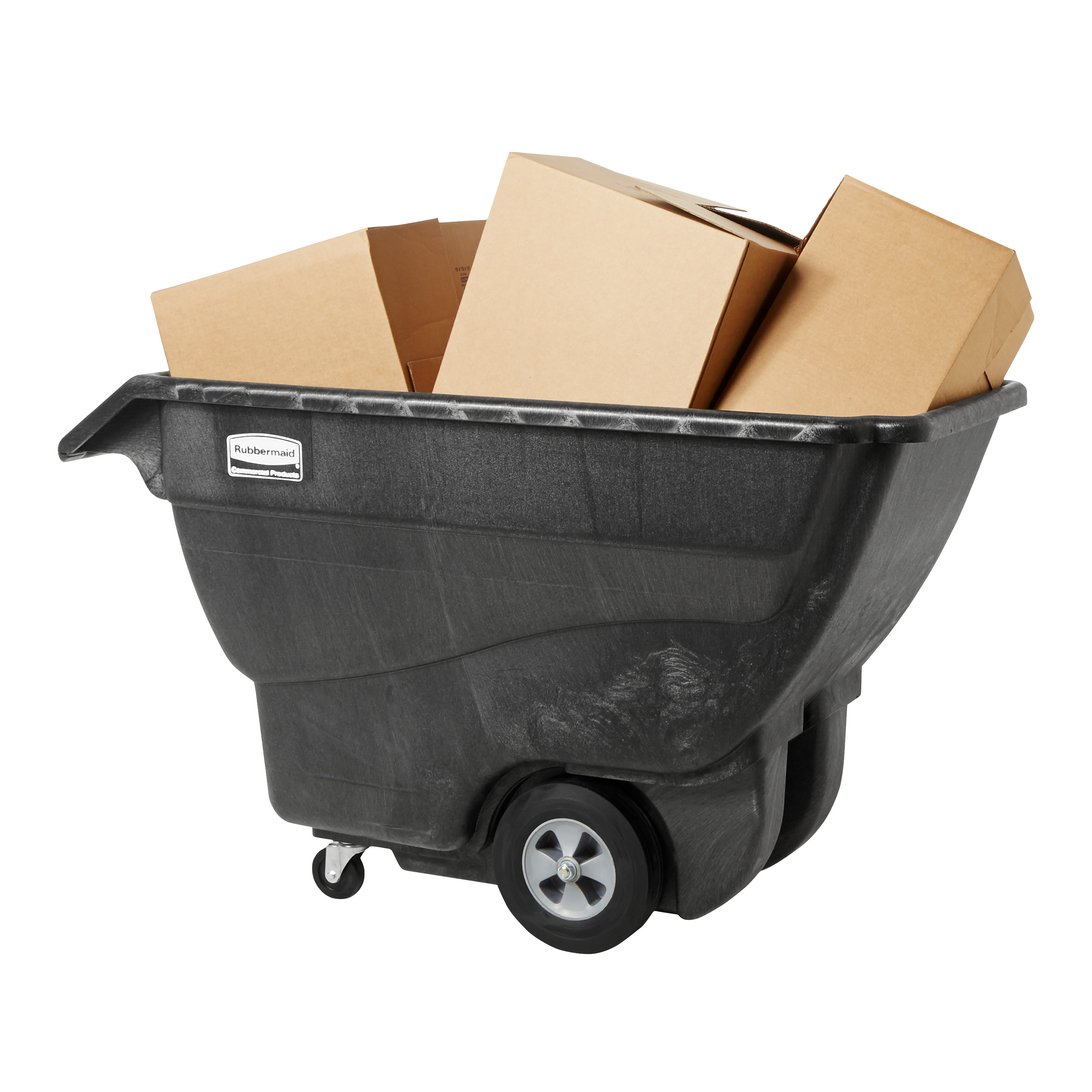 乐柏美商务用品胶棉倾卸斗车采用工业级结构，可承载高达 453.59kg的重载物料。