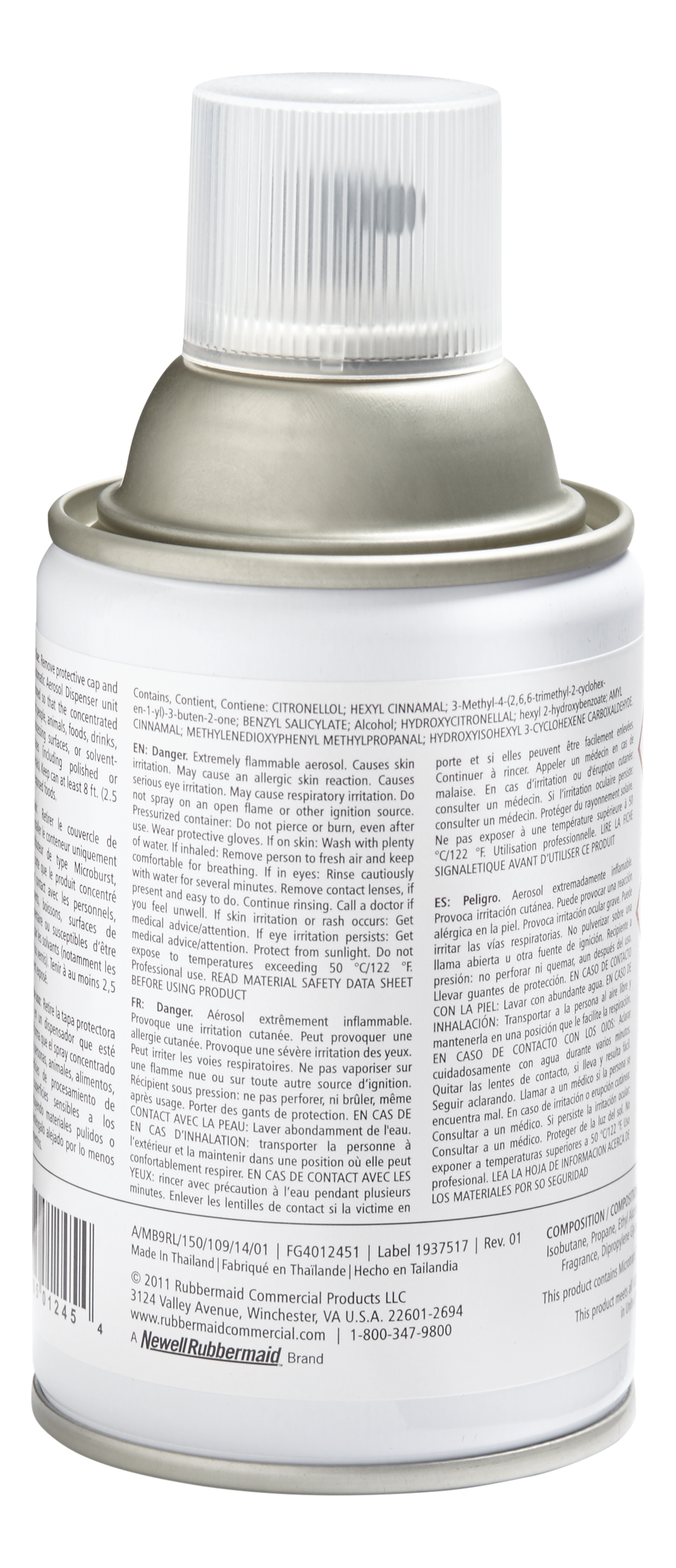 Microburst® 9000 补充装具有高品质、清新的香味，可持续 9000 次喷雾或长达 180 天。