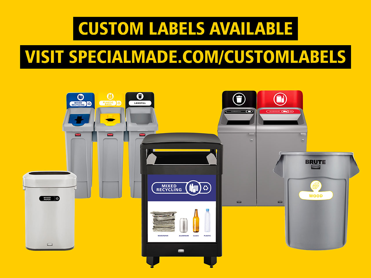 乐柏美商务用品Slim Jim™分类回收站兼具前台美观设计与后台高效功能，是现代化废弃物回收管理场所的理想选择。