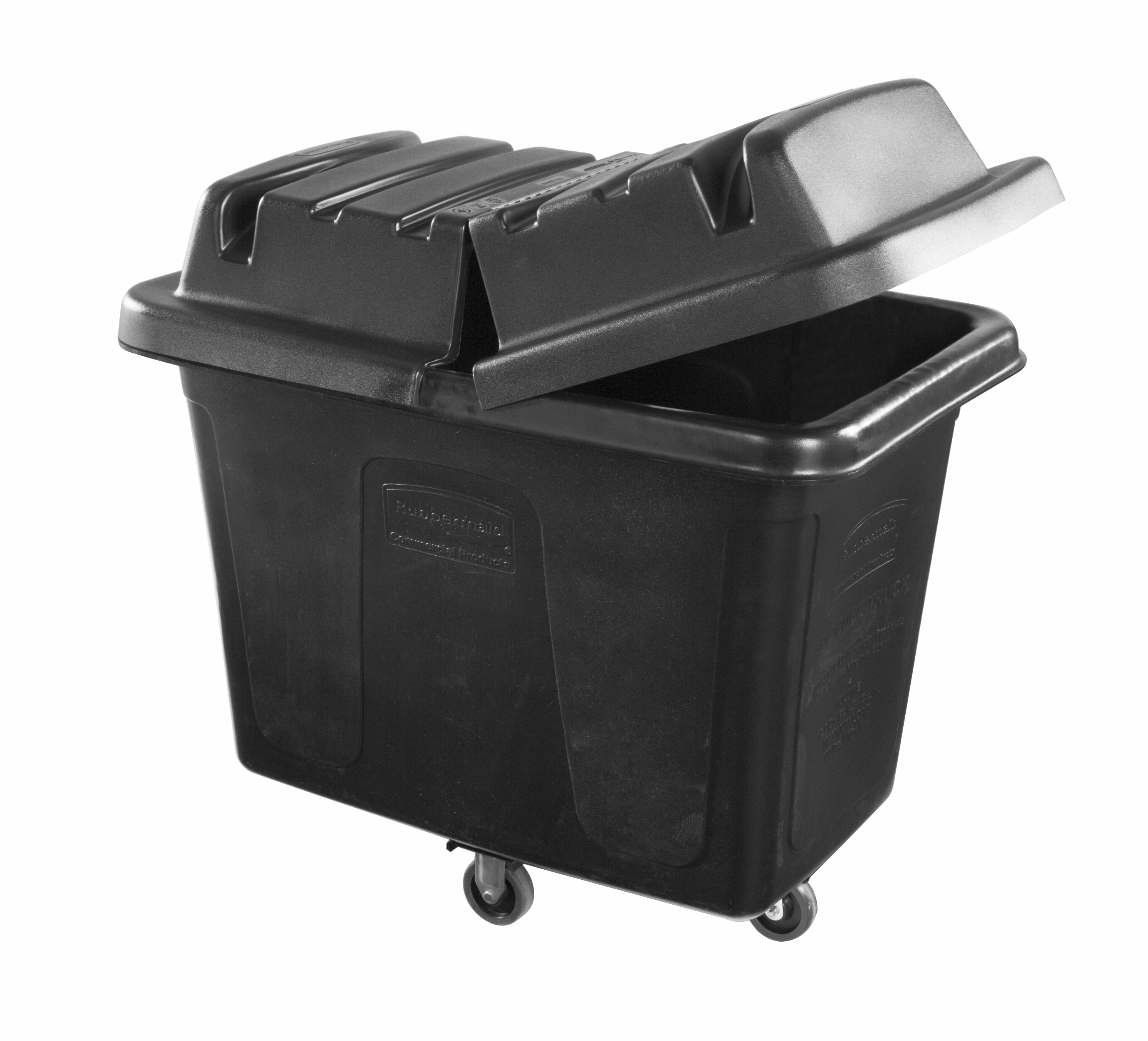 Rubbermaid 商用1867538行政系列 12 立方英尺立方体卡车，43 英寸 x 28 英寸 x 33 英寸，负载能力 400 磅，静音脚轮，黑色。