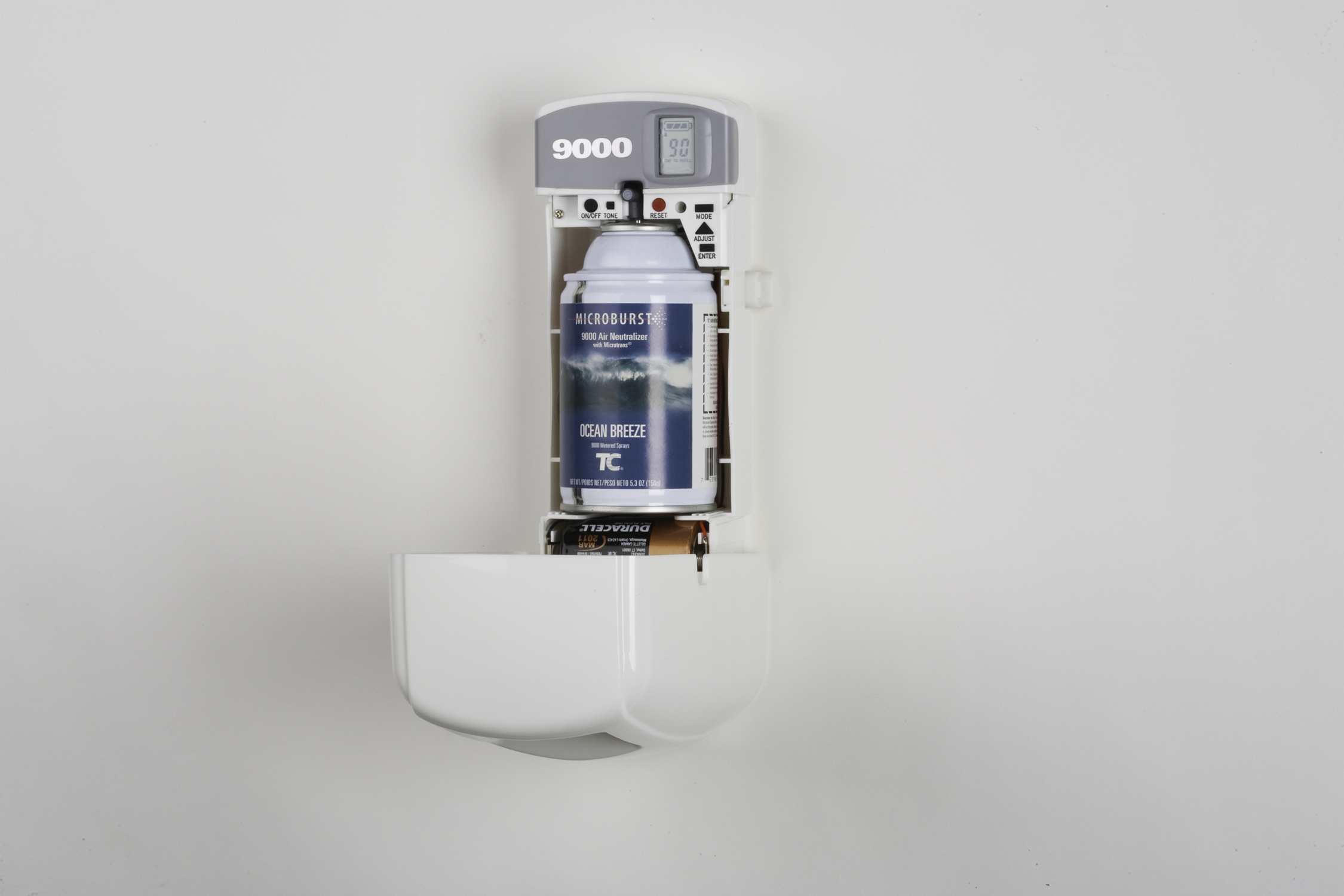 Microburst® 9000 气雾剂气味控制系统提供了一种经济高效、可编程的解决方案，具有标准分配器的所有功能和性能。