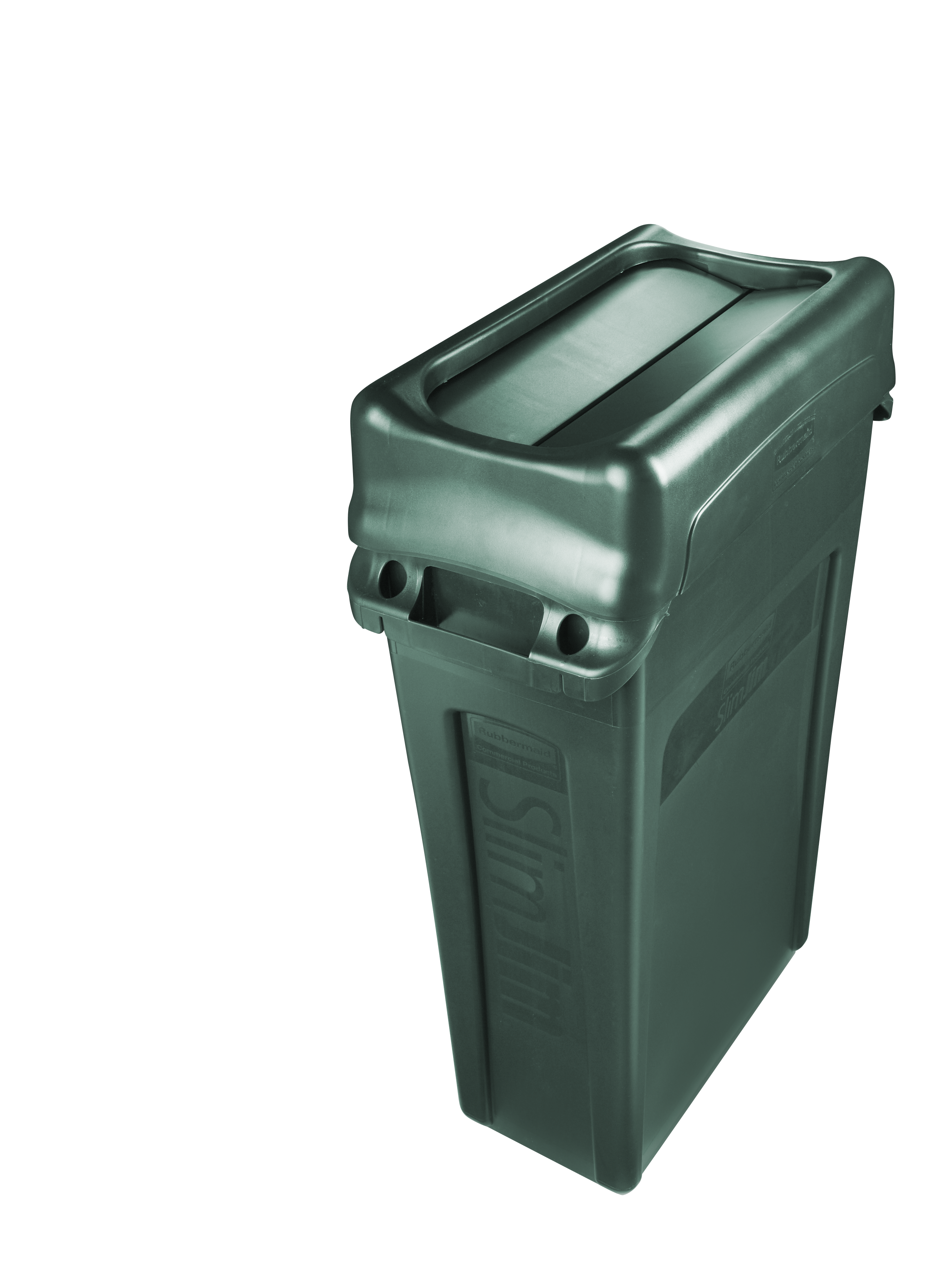 SlimJim®悬吊活门式桶盖有助于推动垃圾分类回收，提升作业效率。翻转式桶盖便于投放垃圾，投放后自动回位，将垃圾隐藏于公众视线之外。桶盖搭配可更换的彩色顶盖，通过颜色区分引导废弃物分类与回收。采用高强度耐用塑料材质，防锈免维护，清洁便捷。