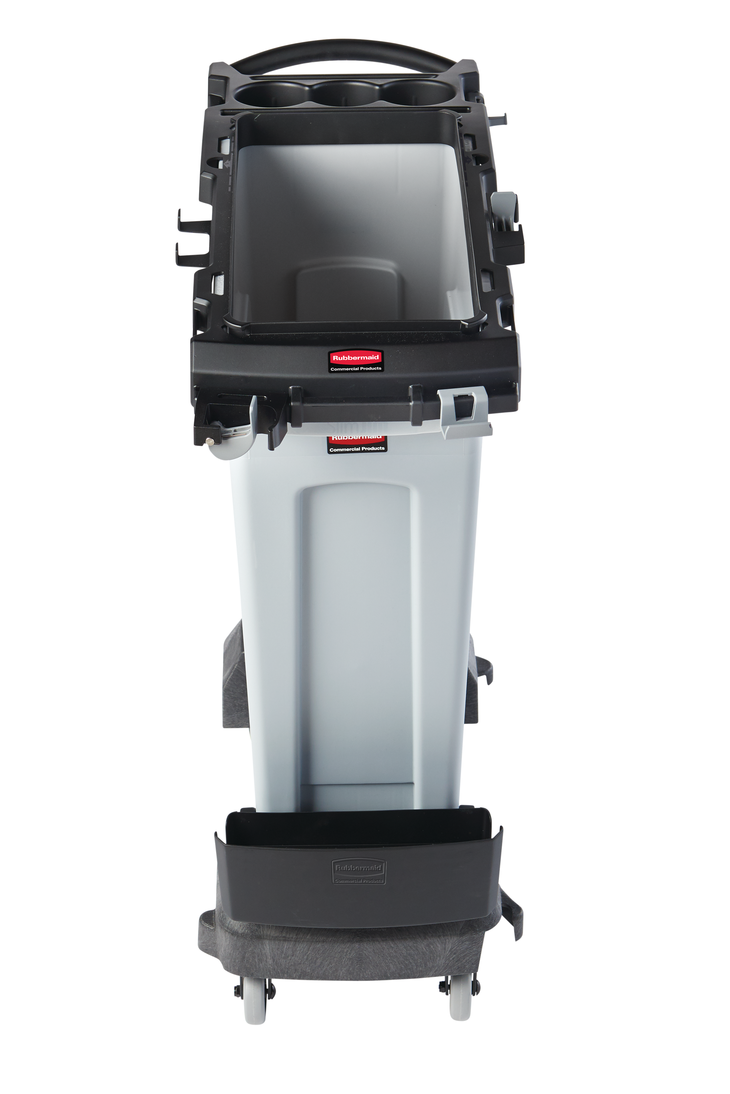 Slim Jim™组合工具架套件可紧凑地收纳多种清洁工具，包括扫帚、垃圾铲、安全告示牌、喷壶、备用垃圾袋等，帮助工作人员高效完成日常清洁任务。内置支架最多可放置3个喷壶或洗手液瓶，方便取用清洁用品。与Slim Jim™清洁推车（2032954） 搭配使用，可进一步提升消毒与清洁操作的整体效率。