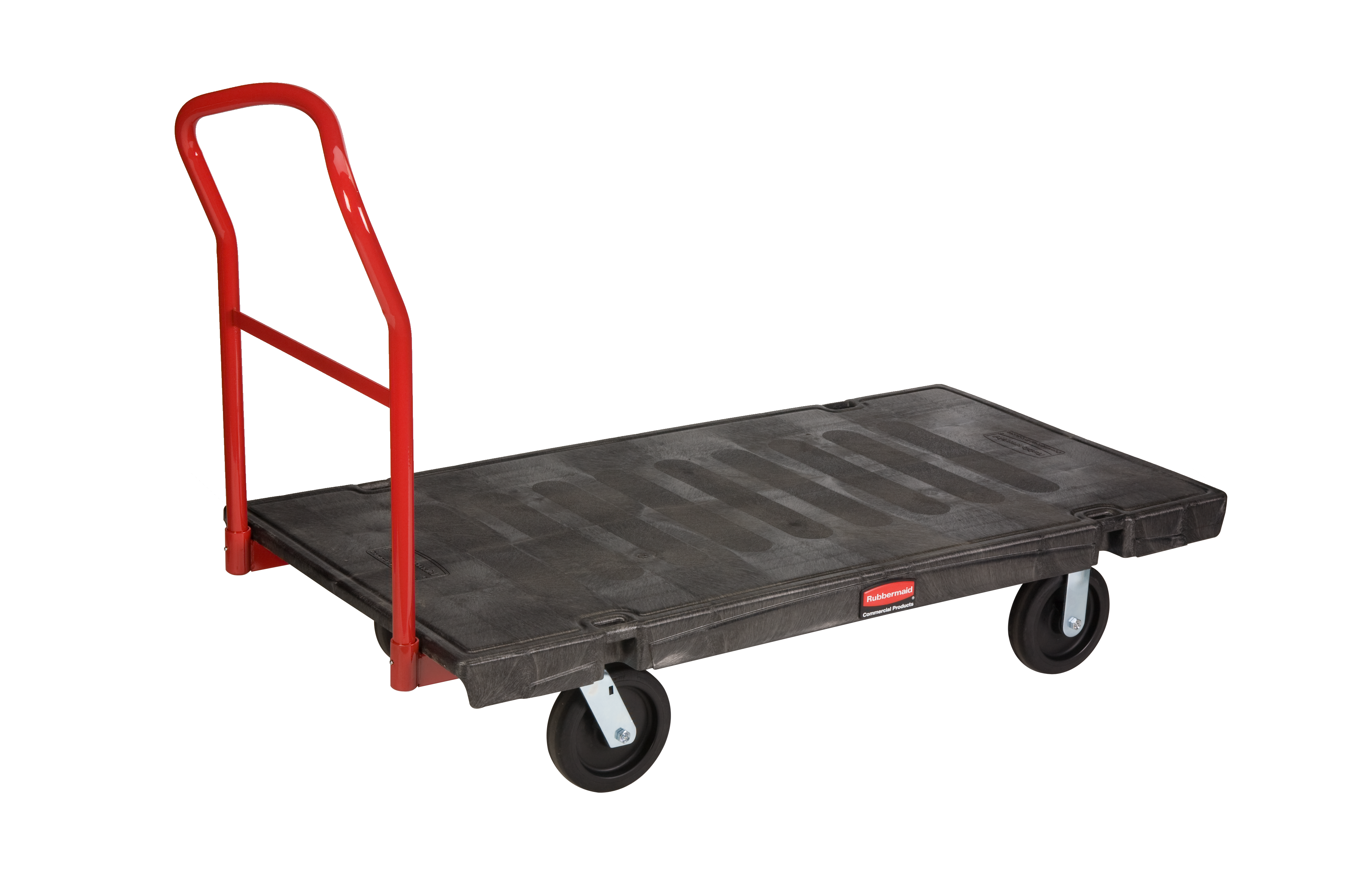 乐柏美商务用品单手柄重型平板推车采用高强度结构泡沫材质制造，具有防锈、防凹陷、防掉漆、防剥落、不易开裂等优异性能。其最大承载能力为907kg，几乎无需保养。这款平板手推车配备20cm聚烯烃脚轮，确保轻松灵活的移动操作。